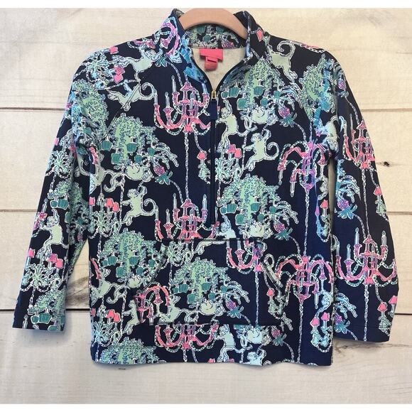 Girls Lilly Pulitzer Popover Size XL Navy Monkeys - Picture 1 of 5